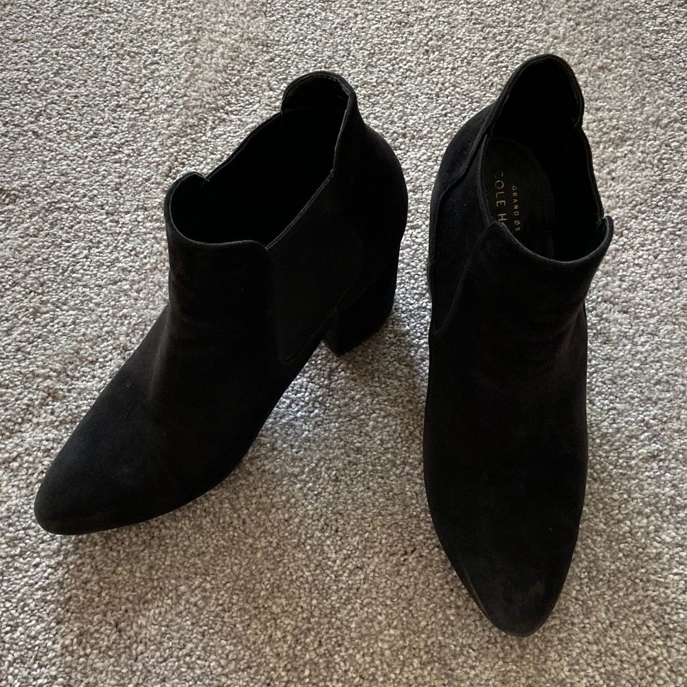 Cole Haan Whitlyn Booties - Black Suede 8.5M